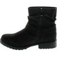 thumbnail image 2 of DBDK Lucy-13 Women's Distressed Side Zipper Lug Sole Flat Heel Ankle Booties, 2 of 4