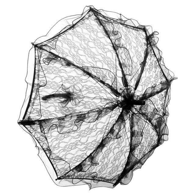 Minkissy 1Pc Performance Lace Umbrella Black Photography Prop for Stage Shows