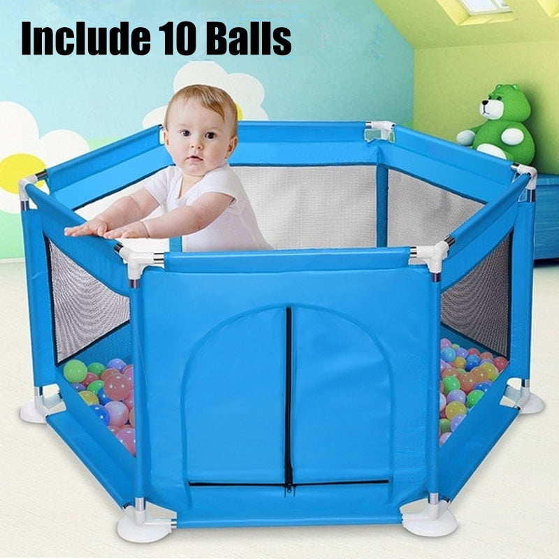 6side Baby Folding Portable Playpen Pool Kids Play Room Yard Tent