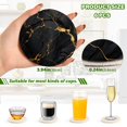 thumbnail image 3 of 6 Pcs Drink Coasters Sets with Holder Pads Cotton Cup Heat-Resistant Hot Mats for Table Protection Black and Golden Marble, 3 of 7