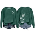 thumbnail image 4 of Holzkary Sweatshirts for Women Hoodies Women's Autumn Winter Round Neck Dandelion Print Loose Casual Warm Hoodie Graphic Printed Pullover Top Comfy Fall Winter Outfits Clothes 2025 Fashion Green Xxl, 4 of 4