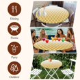 thumbnail image 7 of Yellow Ombre Stripe Round Tablecloth, Fitted Table Cover with Elastic for 45"-54" Round Tables, Modern Abstract Art Gradient Striped Table Cloth Outdoor Indoor Dinning Party Waterproof Tablecloths, 7 of 7