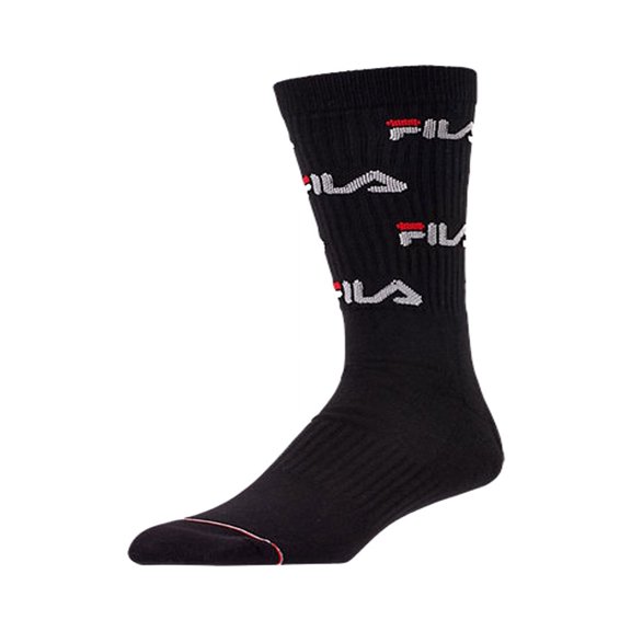 Fila Heritage All Over Logo  Unisex Socks Size 6-12, Color: Black