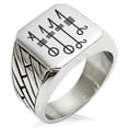 thumbnail image 1 of Stainless Steel Svefnthorn Volsungs Viking Norse Geometric Pattern Biker Style Polished Ring, 1 of 1