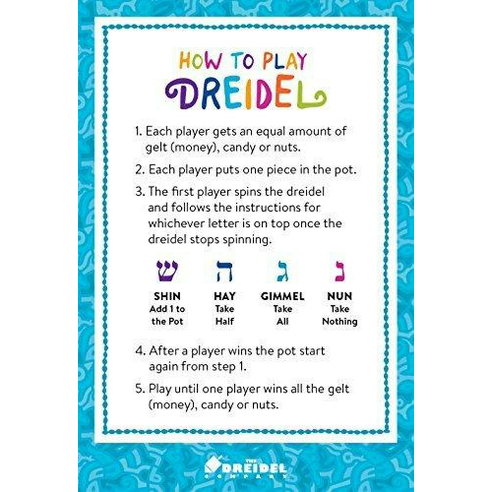 Dreidel Game Rules Printable Dreidel Game Rules Free Printable / For