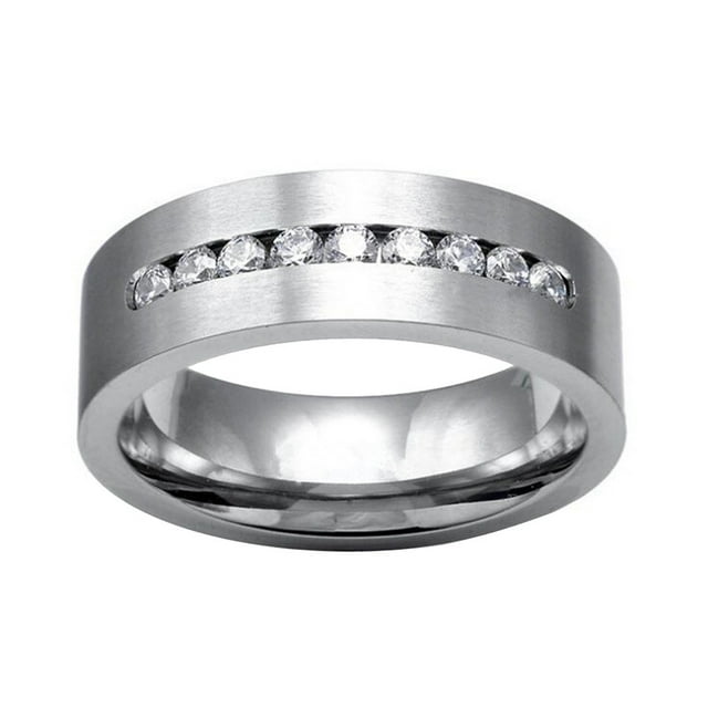 Couple Rings Vintage White Diamond Silver Engagement Wedding Band Ring Set