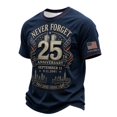 thumbnail image 2 of Xneal 911 25th Anniversary T-Shirt Casual Print Never Forget 911 Short Sleeve Multicolor Shirts for Men Size 4XL, 2 of 6
