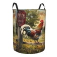 thumbnail image 2 of PHELIKA Country Farm Morning Rooster 02 Laundry Basket 65L Large Foldable Round For Dirty Clothes Toy Storage, 2 of 6