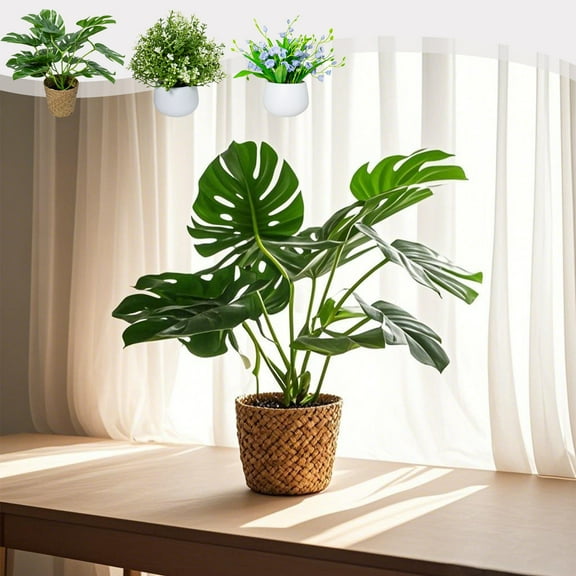 Artificial Plants Indoor Fake Potted Grass with Turtle Leaves Lilies of the Valley Simulation Greenery for Bedroom Home Office Desk Decor Small Succulent Plant Pot by PALIFEUR