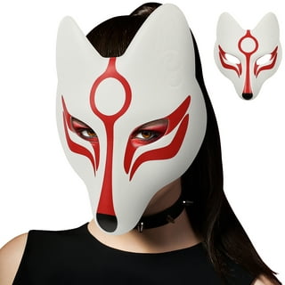 Anime Demon Slayer Foxes Mask Hand-painted Japanese Mask Half Face Mask  Festival Ball Kabuki Kitsune Masks Cosplay Prop 