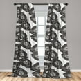 thumbnail image 2 of Poppy Pattern Window Curtains, Modern Minimalist Silhouettes of Floral Neutral Colors on Spotted Back, Lightweight Decor 2-Panel Set with Rod Pocket, Pair of - 28"x63", Dimgray Coconut, by Ambesonne, 2 of 3