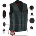 thumbnail image 3 of Daniel Smart Men’s Faux Leather Motorcycle Vest with Side Lacing – Adjustable Biker Riding Vest with Storage Pockets for Outdoor Work & Travel, 3 of 4