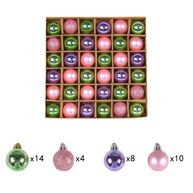 Xihbxyly Colgante de Bola Navideña, Diseño Irrompible, Vibrante Decoración Navideña, Perfecto para Árboles y Coronas, Fiestas y Bodas, Juego de 36 Piezas, Tamaño 30 Mm
