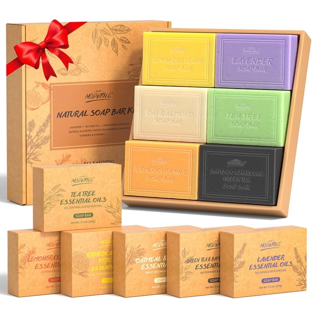Set de jabón en barra de regalo POP MODERN.C Natural Organic, 6 x 100 ml