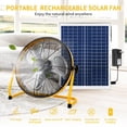 thumbnail image 5 of CYBERDAX Ventilador solar portátil recargable de 16 pulgadas, ventilador de circulación de aire alimentado por panel solar y cargador de CA de doble entrada para interior, hogar, oficina, camping, pic, 5 of 5