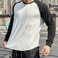 thumbnail image 2 of SERTG Men's Fashion Casual Pullover Solid Color Long Sleeve Round Neck Blouses Fall Winter Men Base Layer Tops(White,2XL), 2 of 5