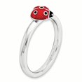 thumbnail image 3 of Bague en Argent Sterling Stackable Expressions Rouge & Noir Émail Taille 9, 3 of 3