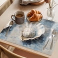 thumbnail image 3 of Abstract Seashells Placemats Set of 12 Coastal Nautical Modern Oil Painting Place Mats Indoor Wipeable Table Mats Washable Cloth Dining Table Placemats for Kitchen Holiday Party Home Decor 13x19 Inch, 3 of 9