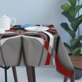 thumbnail image 4 of Grey Geometric Table Cloth Waterproof Tablecloths, Modern Abstract Black White Red Striped Tablecloth Dining Table Cover for Kitchen Party Tabletop Outdoor, Rectangle Tablecloth 54x108 Inch, 4 of 9
