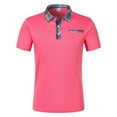 thumbnail image 2 of JDQJBZ Shirts for Men Summer Color Button Detail Short Sleeve Sport Button Down Collar Shirt, 2 of 3