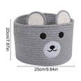 thumbnail image 3 of Contenedores de almacenamiento Cesta de vaca linda para guardería Cesta de regalo pequeña para baby shower Cesta de almacenamiento redonda de cuerda tejida Organizador de mantas con asas de orejas Ces, 3 of 6