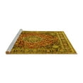 thumbnail image 2 of Ahgly Company Machine Washable Indoor Rectangle Medallion Yellow Traditional Area Rugs, 7' x 10', 2 of 4