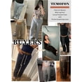 thumbnail image 6 of TEMOFON Sweatpants for Women Low Waist Drawstring Looped Waist Slant Pocket Straight Leg Fleece Lined Sweatpants, 6 of 8