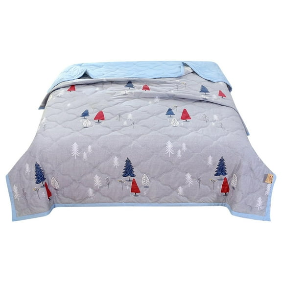 JingChun Summer Lightweight Cotton Comforter - Breathable & Thin Insert for Hot Sleepers, Pure Cotton Shell 70×78 Inch