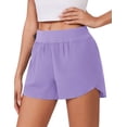 thumbnail image 5 of Pinspark Women Running Shorts High Split Gym Workout Shorts Comfy Sports Wear Summer Shorts with Liner, 5 of 7