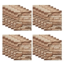 WHAMVOX Brick Shaped Stickers Self Adhesive Wall Tiles with Realistic Texture for Home Decoration Multi Color 20 Pcs