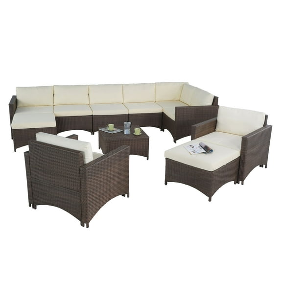 Jiallo Modular Sectional Sofa, 2 Armchairs. 2 Ottoman And Coffee Table Set