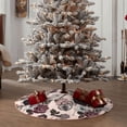 thumbnail image 5 of Salouo Retro Red Black Roses Christmas Tree Skirt 48" Farmhouse Christmas Decorations Snowman Xmas Tree Skirt Tree Mat for Holiday Party Decor, 5 of 8