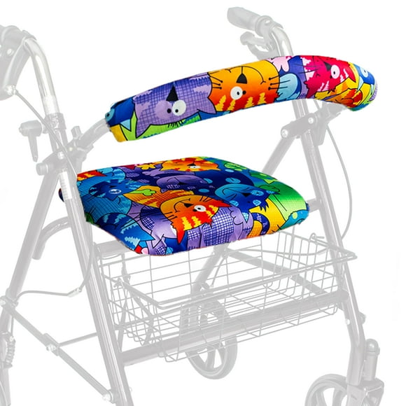 Top Glides Universal Rollator Walker Seat and Backrest Covers (Cats)