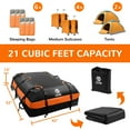 thumbnail image 2 of ELEVON Car Rooftop Cargo Carrier Bag 21 Cubic Feet, Waterproof Car Roof Bag Roof Rack Storage for All Vehicle with/Without Rack, Anti-Slip Mat, 10 Straps, 6 Door Hooks, Luggage Lock, Orange, 2 of 7