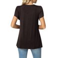 thumbnail image 4 of SMihono Hauts pour Femmes Été Mode Décontractée Col Montant Imprimé Pétale Manches Courtes - T-Shirts Grande Taille, 4 of 5