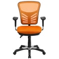 thumbnail image 5 of Emma + Oliver Mid-Back Orange Mesh Multifunction Ergonomic Office Chair - Adjustable Arms, 5 of 10