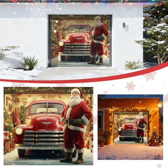 Hearth & Gear Bannière de Porte de Garage Joyeux Fête Maison Ajoutant une Ambiance Festive à Votre Maison Apportera Sûrement de la Joie et des Fêtes à Tout Espace. Bannière d'Halloween sous 5 Panneaux de Drapeaux pour Cour Canadien
