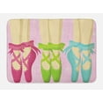 thumbnail image 1 of Ballet Bath Mat, Pointe Shoes Ballerina Woman Feet Classic Slippers View on Floral Leaves Background, Plush Bathroom Decor Mat with Non Slip Backing, 29.5" X 17.5", Magenta Pink, by Ambesonne, 1 of 2