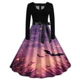 thumbnail image 1 of Long Dress with Sleeves,Summer Casual Dress,Ladies Casual Long Sleeved V-Neck Printed Fashionable Strap Dress, 1 of 3