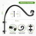 thumbnail image 2 of Gancho colgador para plantas EPHECH, soporte de pared resistente de 40 cm, negro, 2 of 7