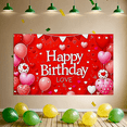 thumbnail image 7 of Red Love Themed Happy Birthday Banner with Heart Balloons and Decorations Background Backdrop Party Supplies Photography Props Birthday Decoration Birthday Party Decorations, 7 of 7