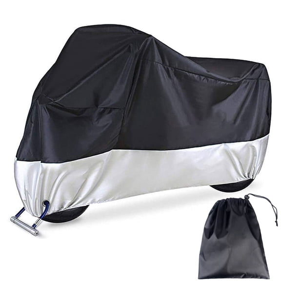 Motorcycle Cover, 210D Oxford Waterproof Motorcycle Cover All Weather Outdoor Protection,Fit for Length 96" Motors, Black