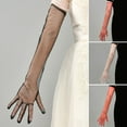 thumbnail image 2 of Ruanlalo Bridal Gloves,1 Pair Sunscreen Thin Solid Color Bridal Gloves See-through Net Yarn Long Wedding Gloves, 2 of 6