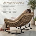 thumbnail image 4 of RADIATA Double Papasan Rocking Chair with Cushion, 2-Person Patio Egg Lounge Chair, Oversized Outdoor Recliner Loveseat, 620 lbs Capacity, Comfy Big Rocker for Porch, Balcony,Living Room,Brwon, 4 of 9