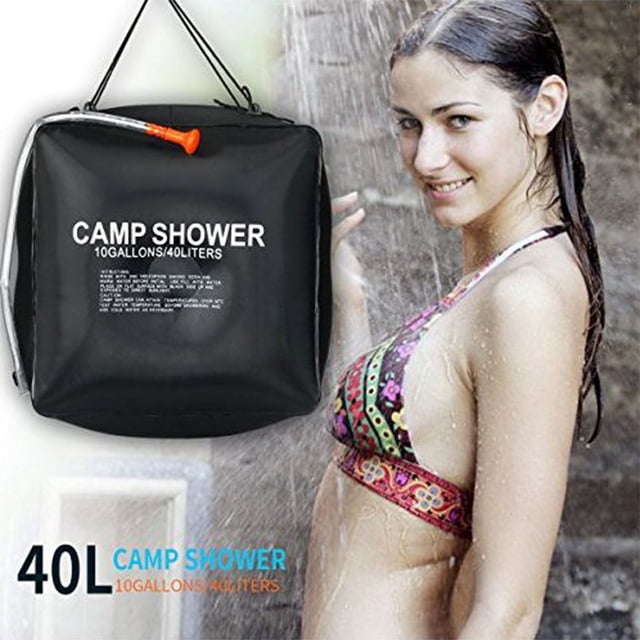 Bolsa de ducha de 40L para exteriores, bolsa de agua solar para baño, para acampar, para lavar, con absorción de calor, impermeable, PVC