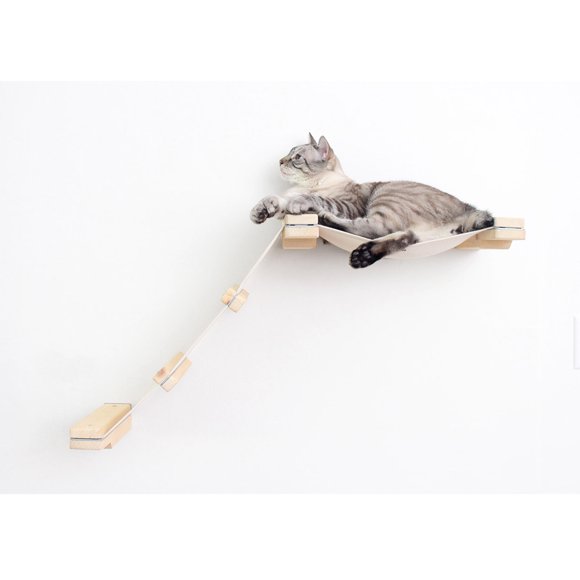 CatastrophiCreations Cat Fabric Lift Hammock Lounger Wall-Mounted Cat Shelving