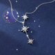 thumbnail image 4 of Collar de plata de ley 925 para adolescentes, collar, collar, colgante, collar, colgante de diamantes con tres estrellas, 4 of 5
