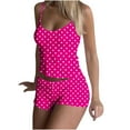 thumbnail image 2 of jobturf Womens Pajama Sets Summer Fashion Polka Dots ​Printed Lounge Sets Scoop Neck Sleeveless Shirts and Shorts 2 Piece Outfits Cute Pj Sets, 2 of 7