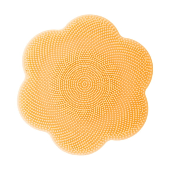 Cepillo de limpieza facial portátil de silicona en forma de flor 3.54"x3.54"x1.18" amarillo