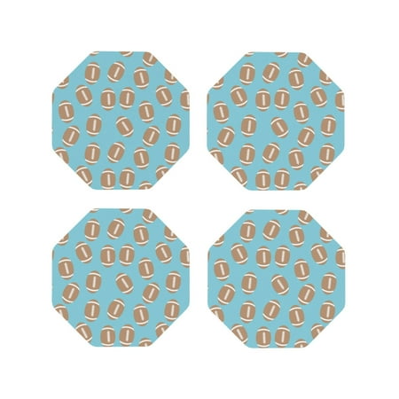 

Leather Coasters with Heat-resistant for Drinks A_football -标题2 Octagon